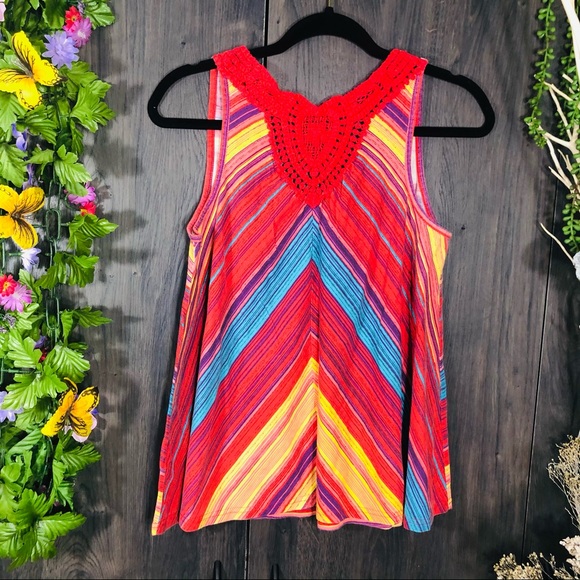 .🌸5/$25🌸Energie Stripped Sleeveless Blouse Large - Picture 9 of 12